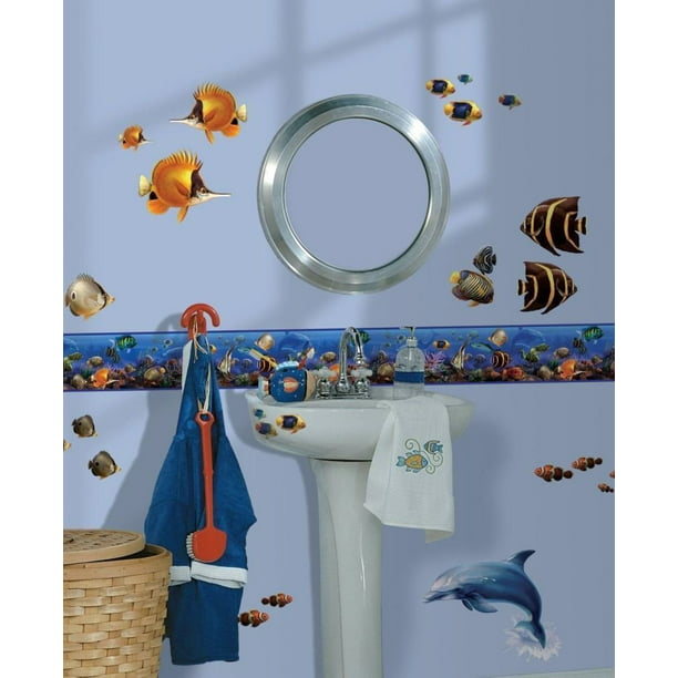 US STOCK Wall decal Sticker Dolphin 3D living room Bathroom Lavatory Toilet 
